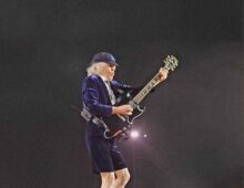 Angus Young of AC/DC at Power Trip 2023 photo with thanks to Richard Gilkerson